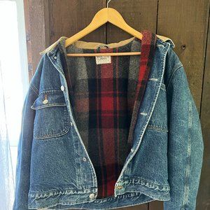 VINTAGE Polo Ralph Lauren Wool Lined Denim Chore Jacket